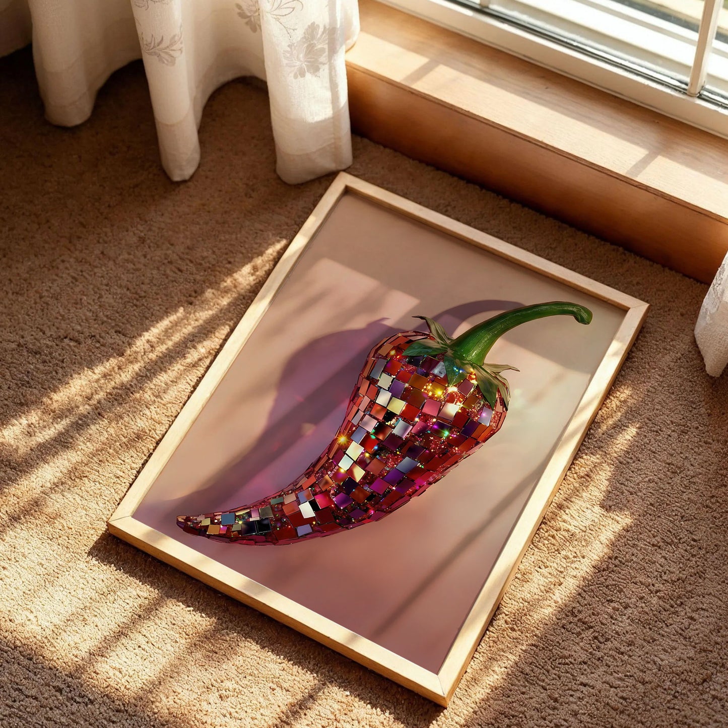 Chili Pepper Disco Ball Print