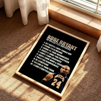 Kobe Bryant 10 Rules for Success Poster