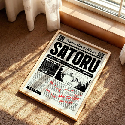 Saturo Gojo Newspaper Poster