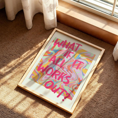 Retro What If It All Works Out Newspaper Poster