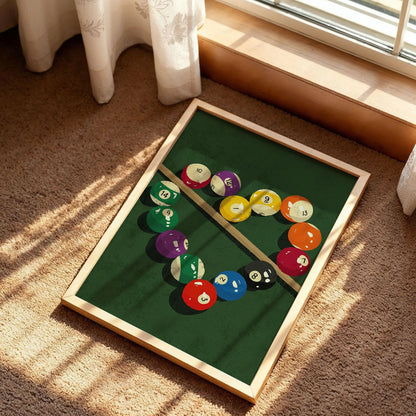 Retro Billiard Balls Poster