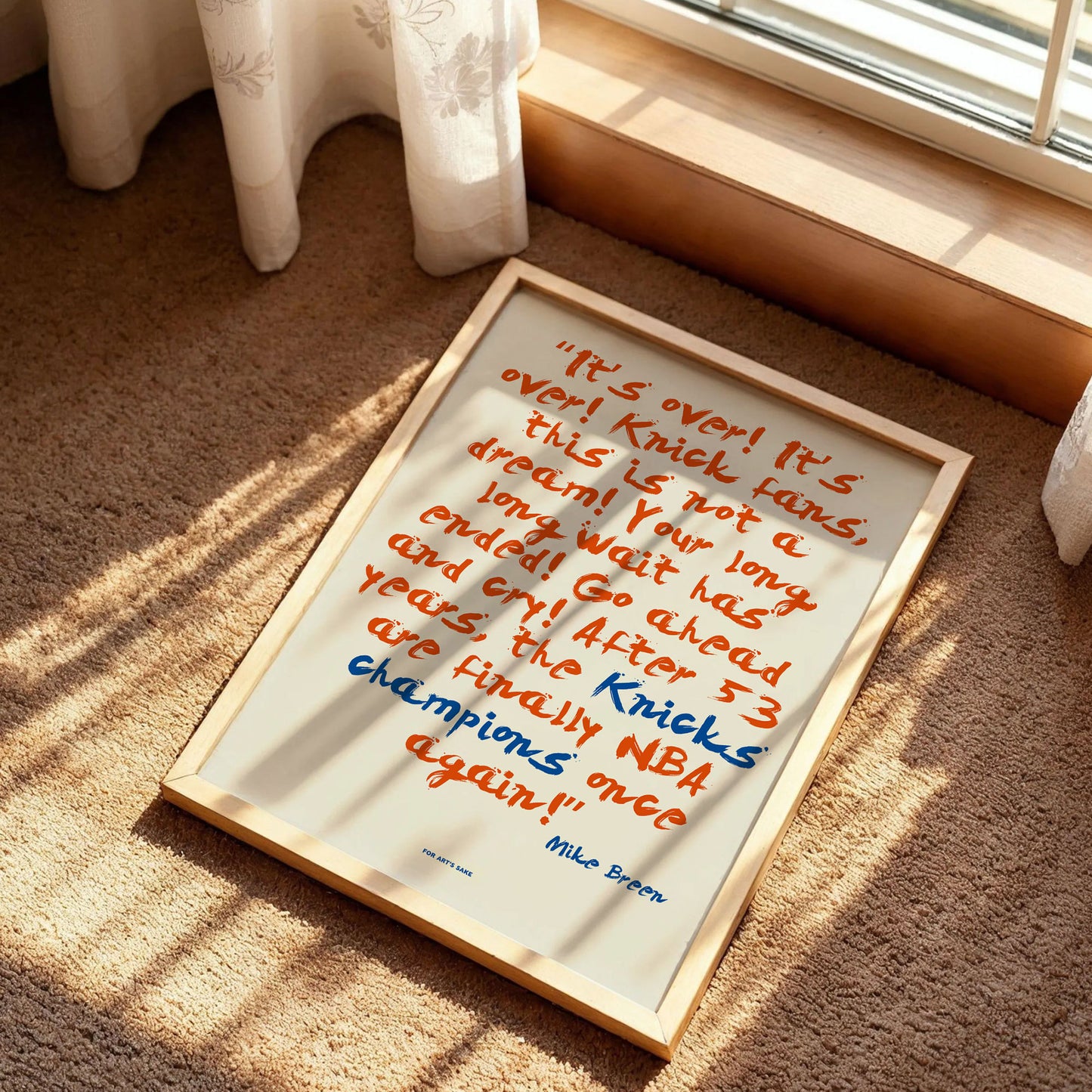 New York Knicks Mike Breen Quote Art Print