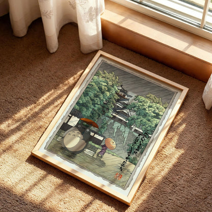 Totoro in the Rain Poster