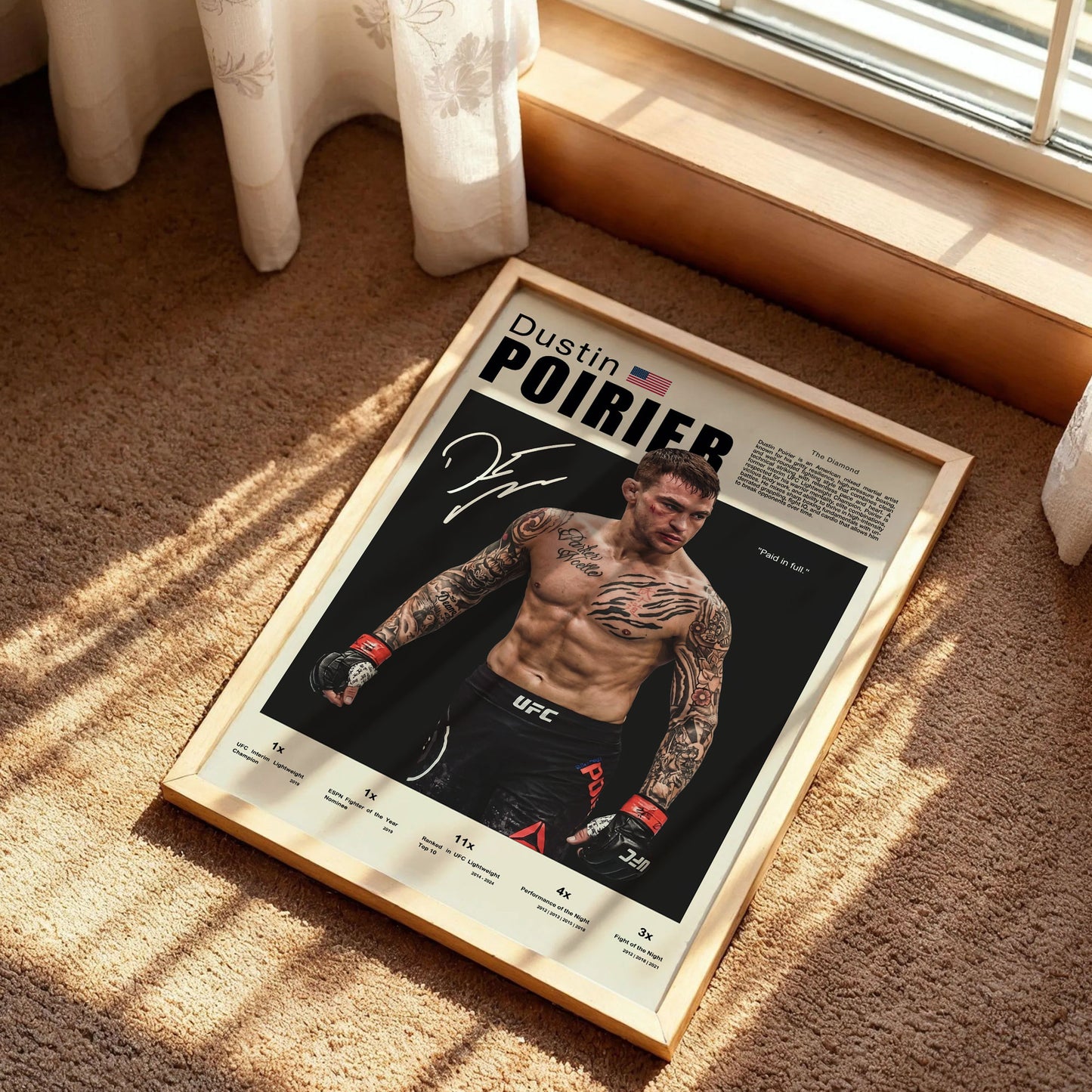 UFC fighter Dustin Poirier Poster