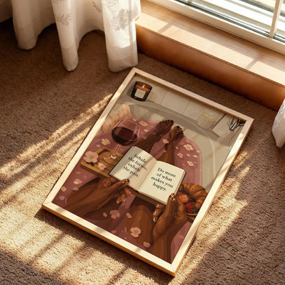 Black Woman Reading Book Poster