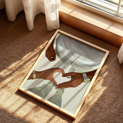 Black Love Art Print Gift For Coupple
