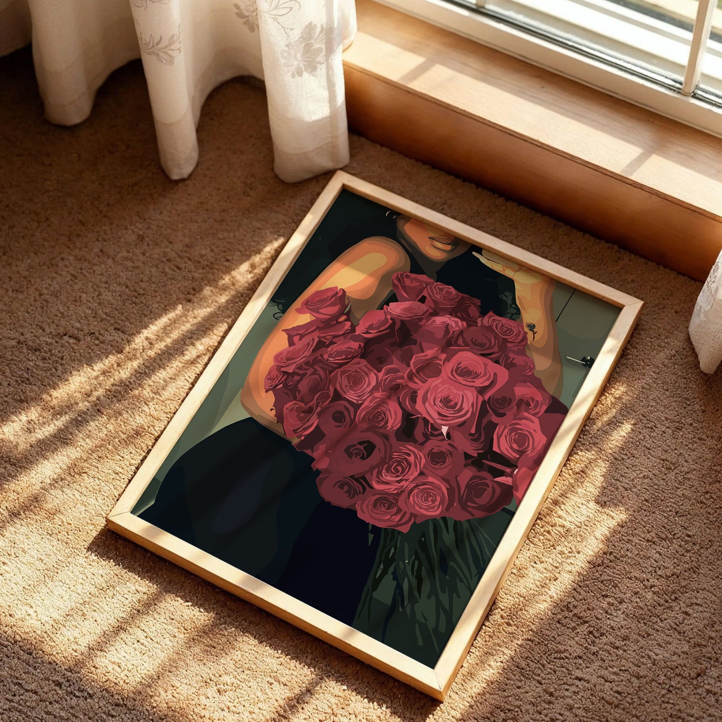 Beauty with Flowers Poster