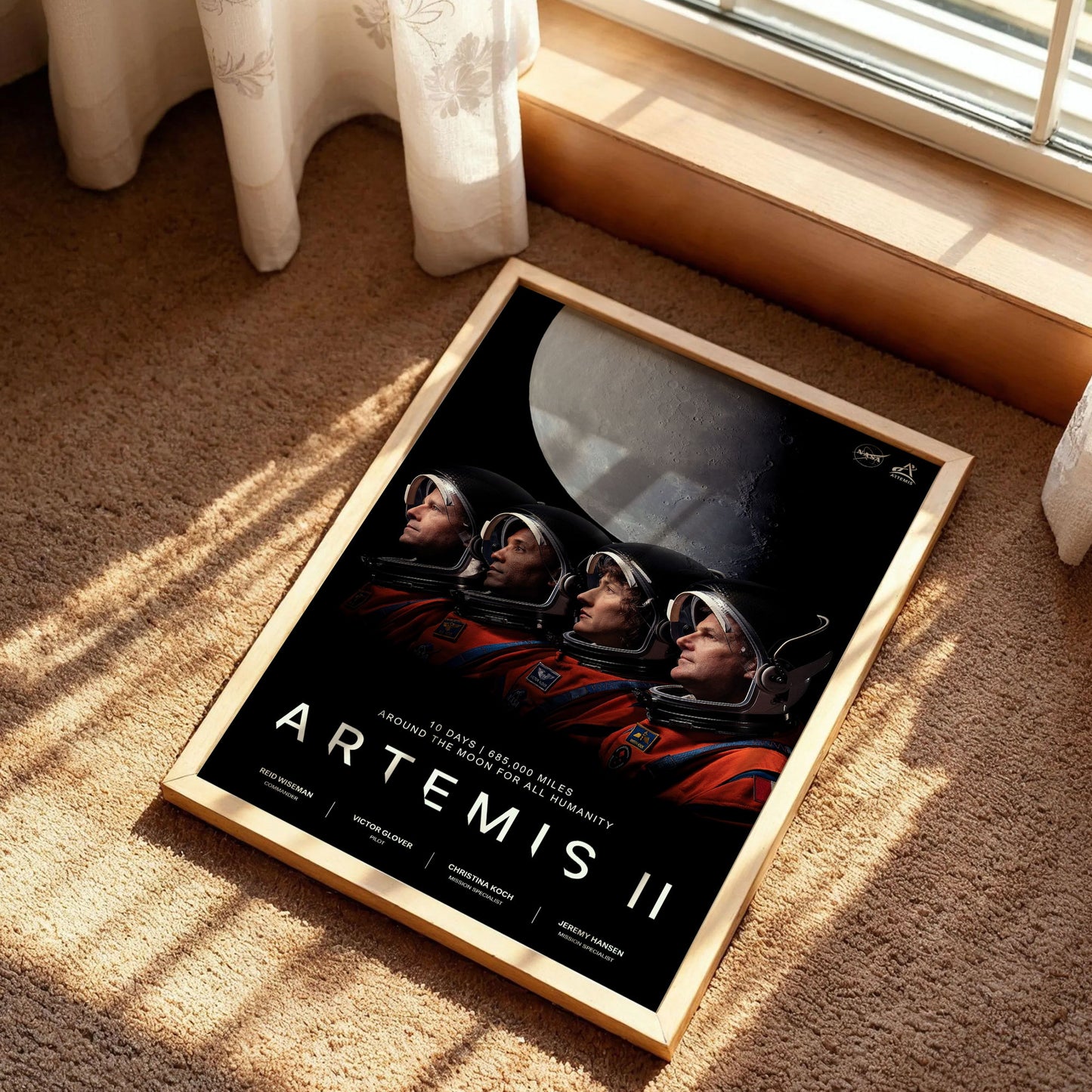 Artemis II Crew NASA Official Mission Wall Art