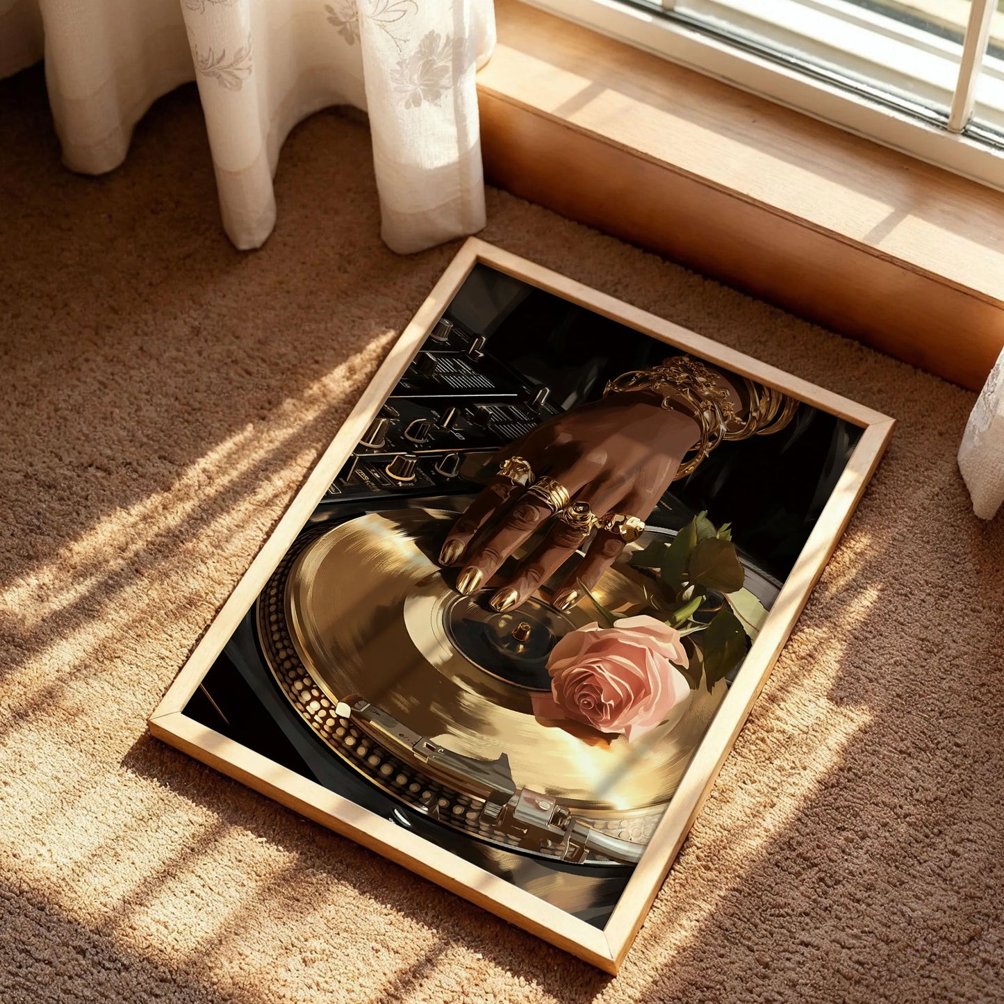 DJ Black Woman Fashion Wall Art