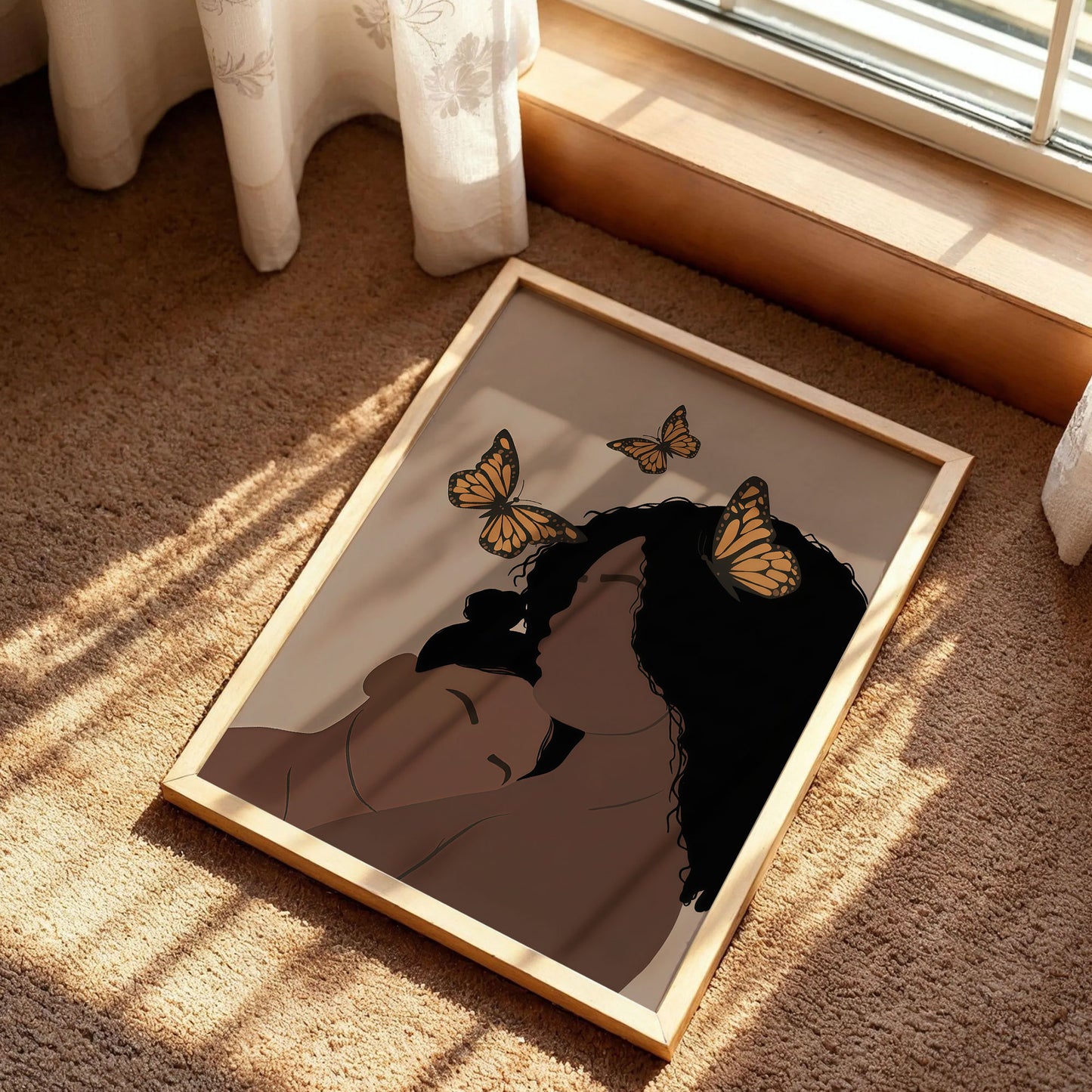 Black Mother and Daughter Wall Art