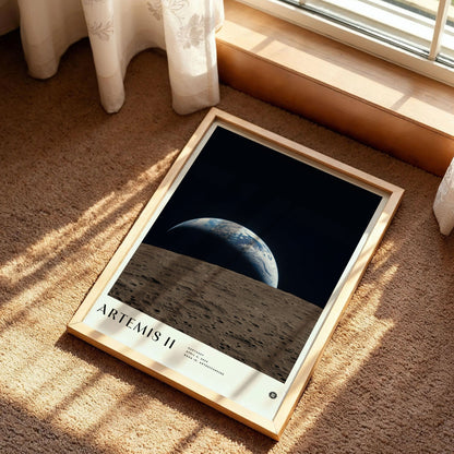 Artemis II Earthset Print Art