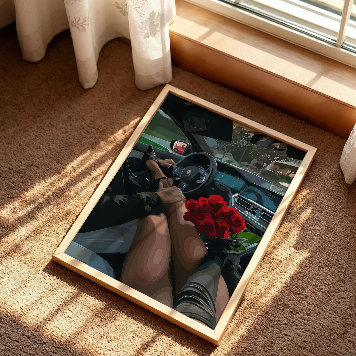 Black Love Couple Wall Art