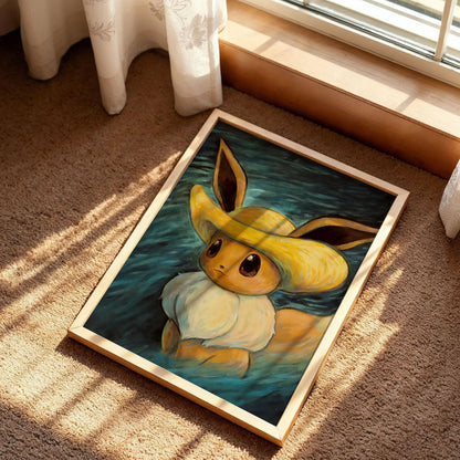 Pokemon Eevee Van Gogh Art Print