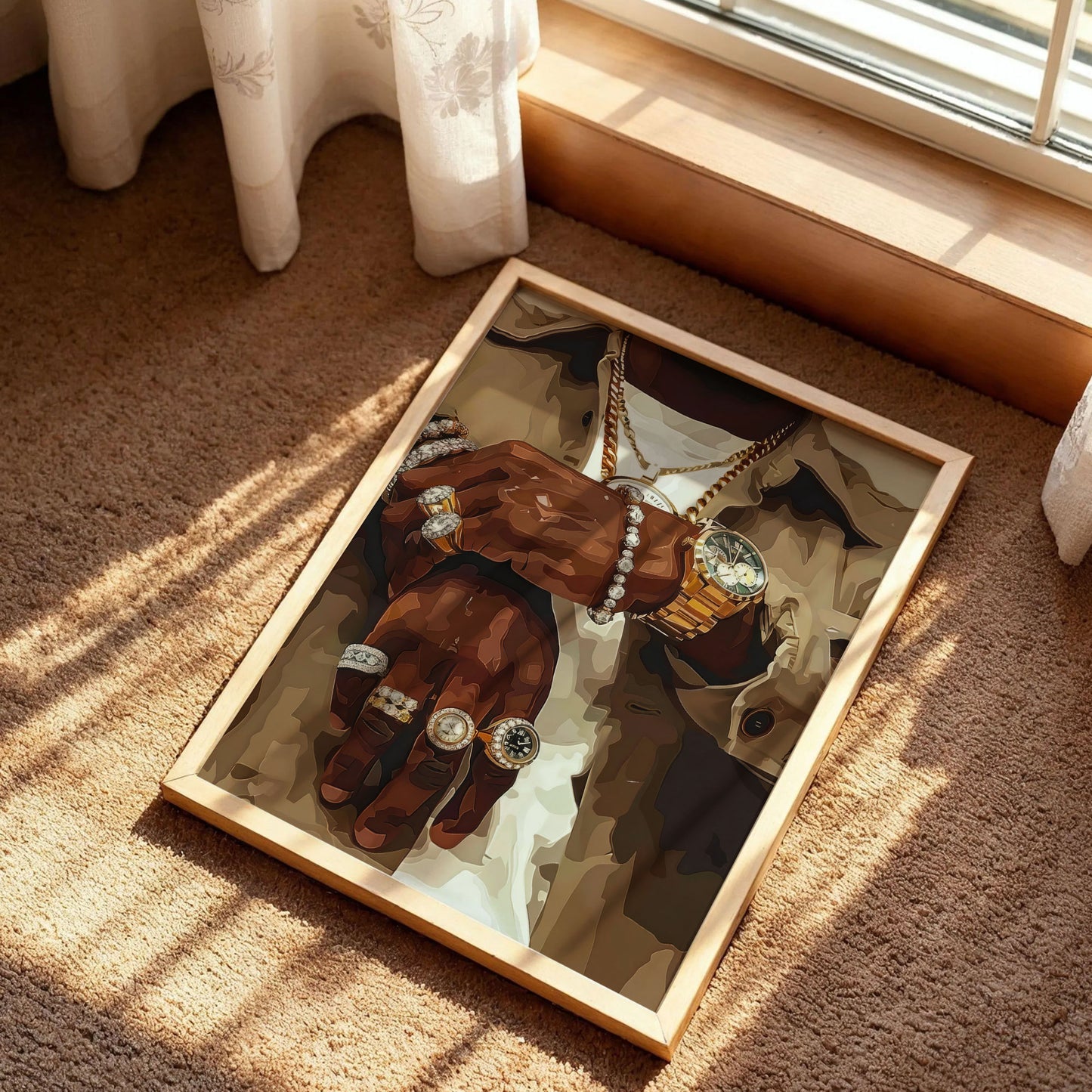 Hip Hop Jewelry Black Man Wall Art