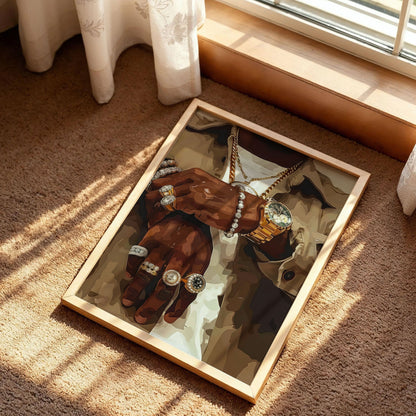 Hip Hop Jewelry Black Man Wall Art