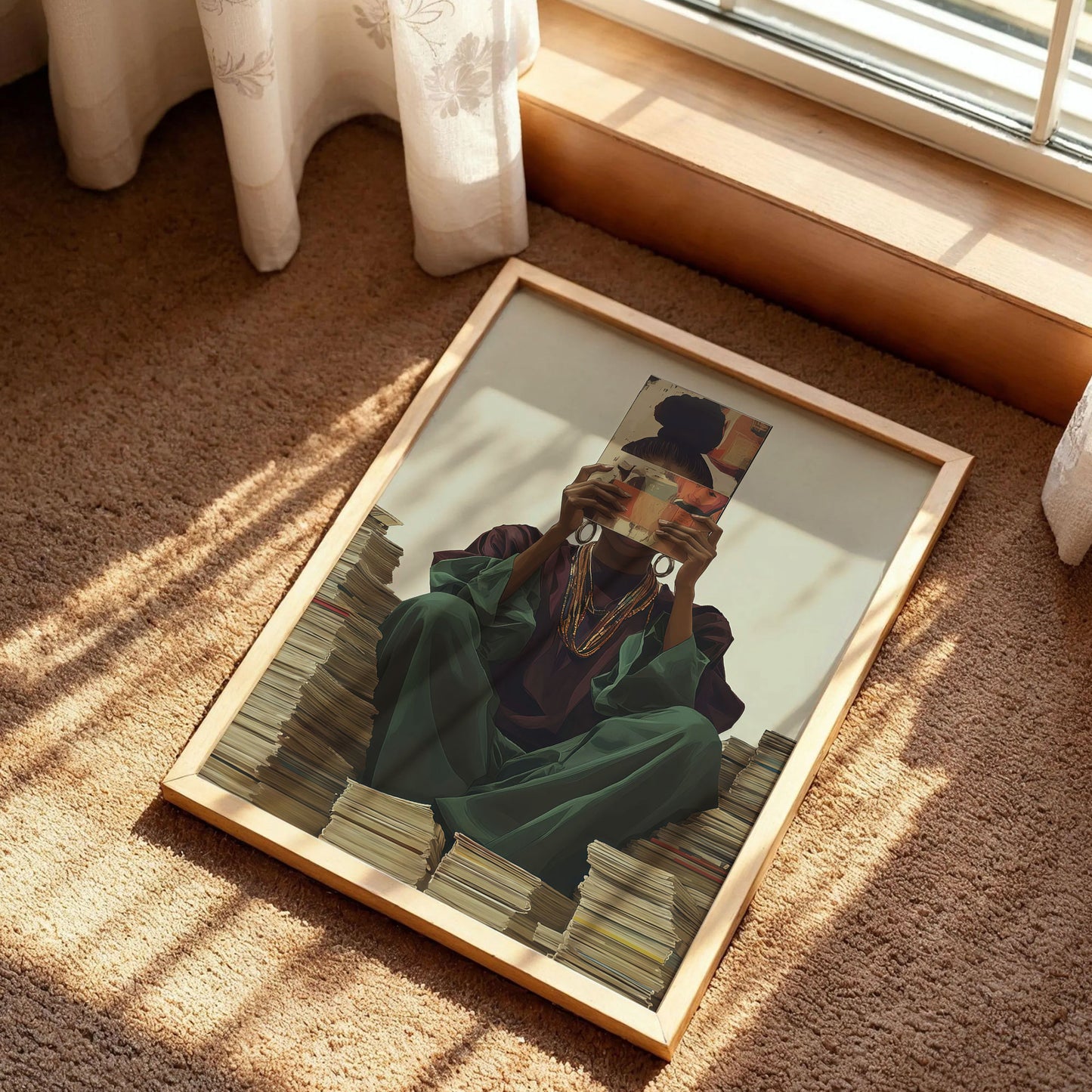 Black Woman With Book Poster