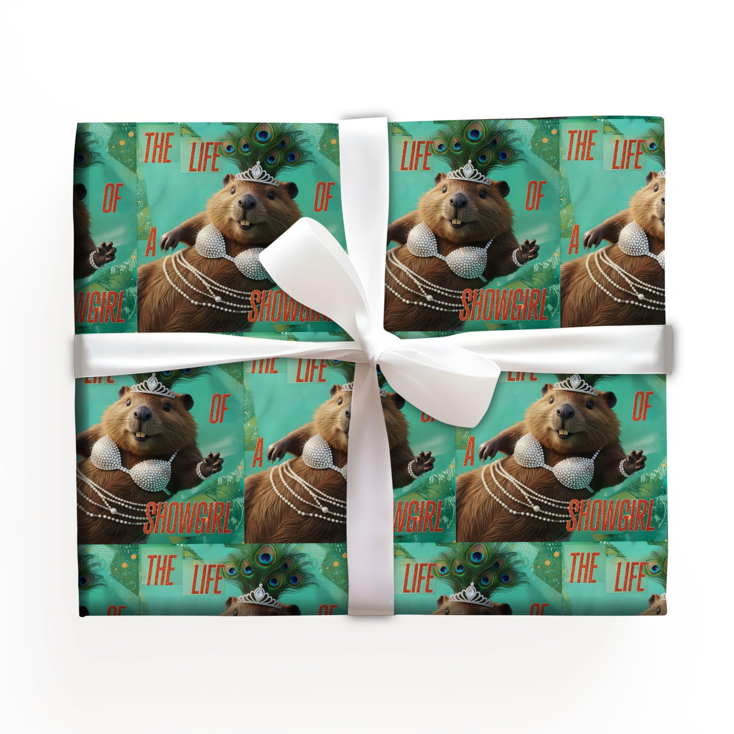 Beaver Aqua Green Wrapping Paper
