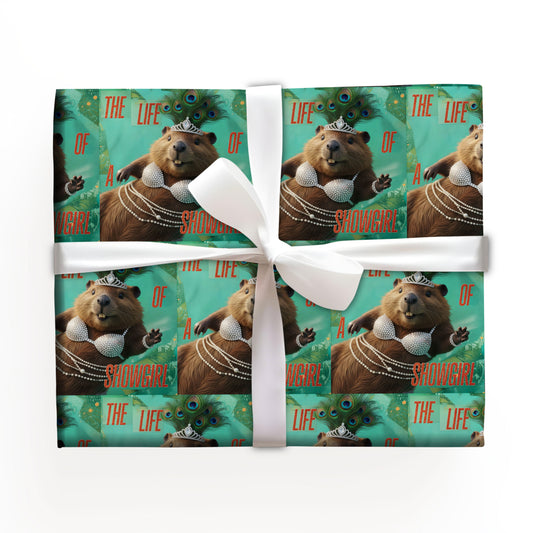 Beaver Aqua Green Wrapping Paper