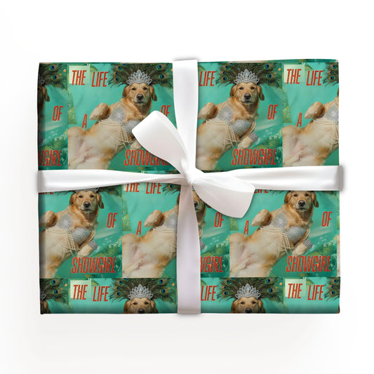 Golden Pop Star Wrapping Paper Roll