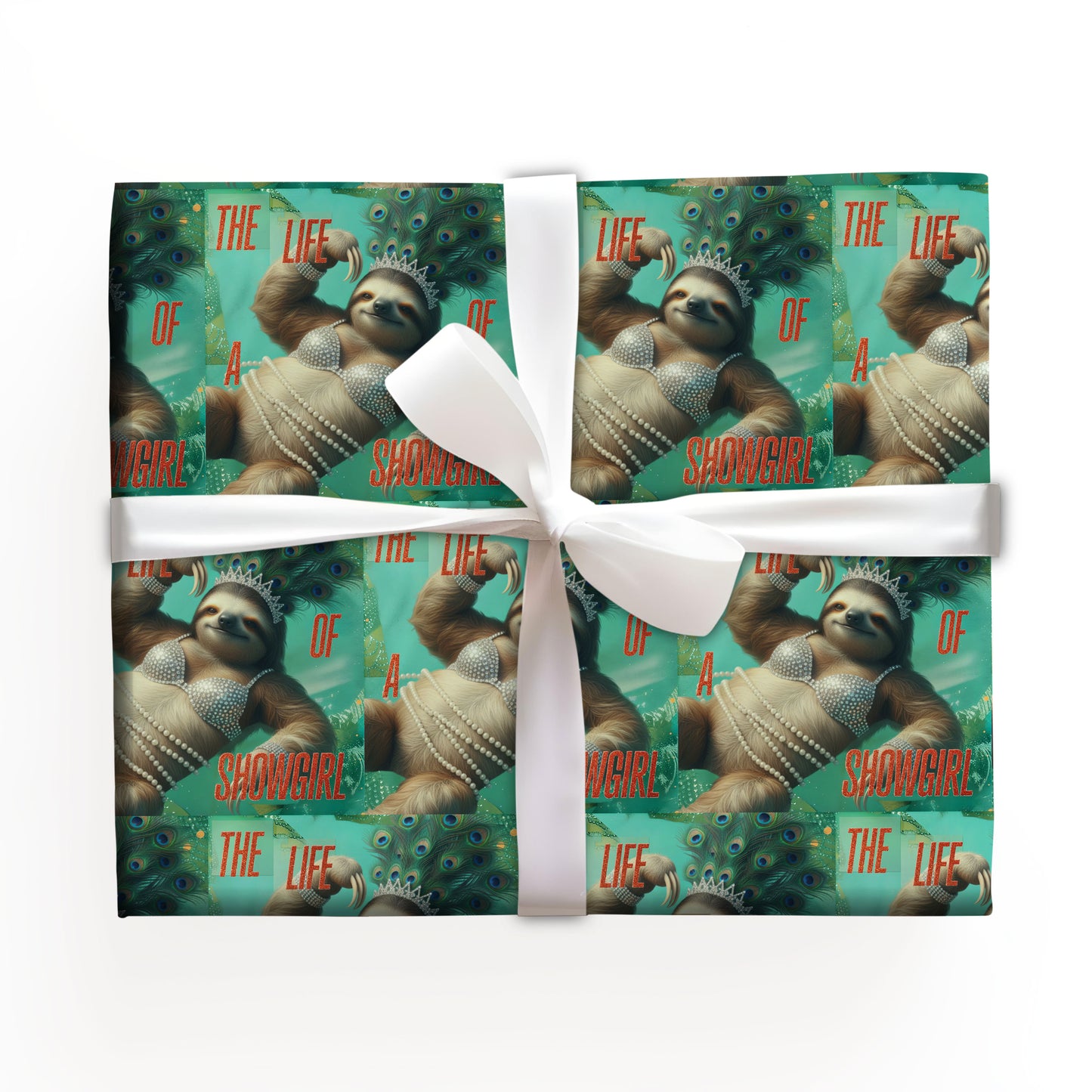 Sloth Showgirl Holiday Wrapping Paper