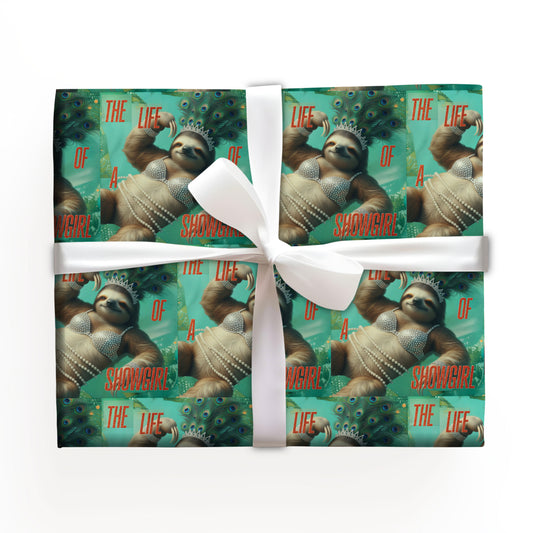 Sloth Showgirl Holiday Wrapping Paper