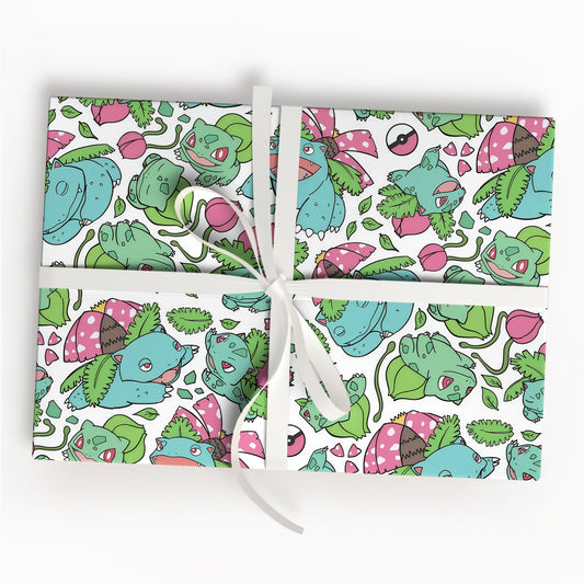 Bulbasaur Evolution Pokemon Wrapping Paper