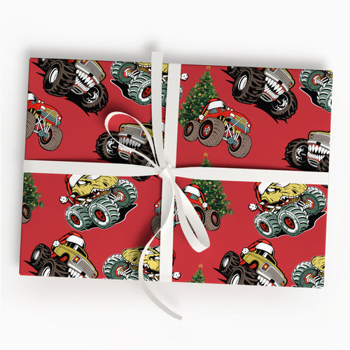 Monster Truck Christmas Wrapping Paper Gift