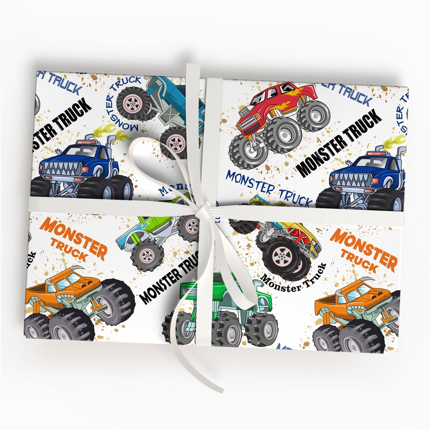Monster Truck Christmas Wrapping Paper, Boy Gift Wrap