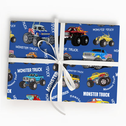 Monster Truck Wrapping Paper Christmas Gifts