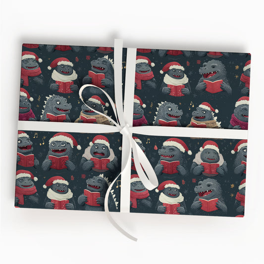 Godzilla Santa Christmas Wrapping Paper