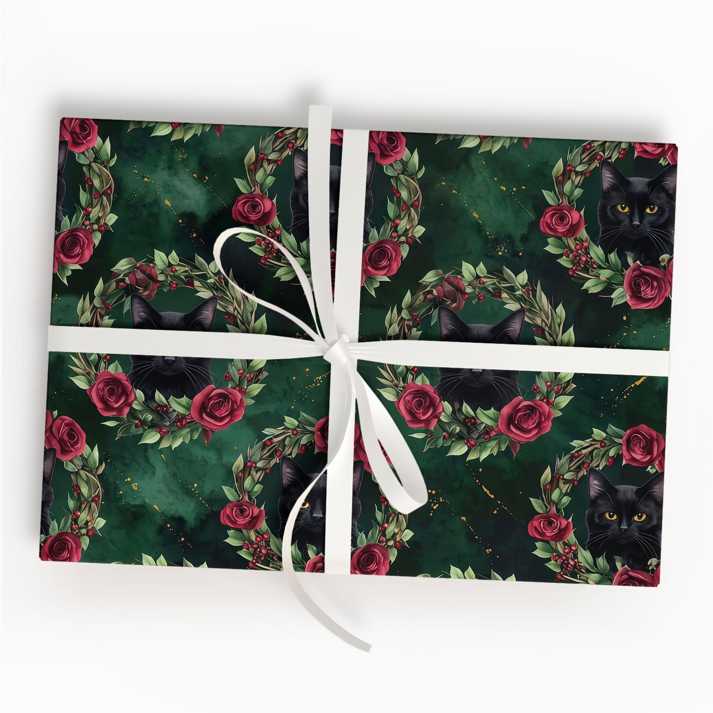 Black Cat Christmas Wrapping Paper