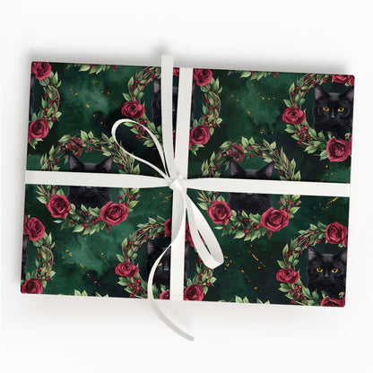 Black Cat Christmas Wrapping Paper