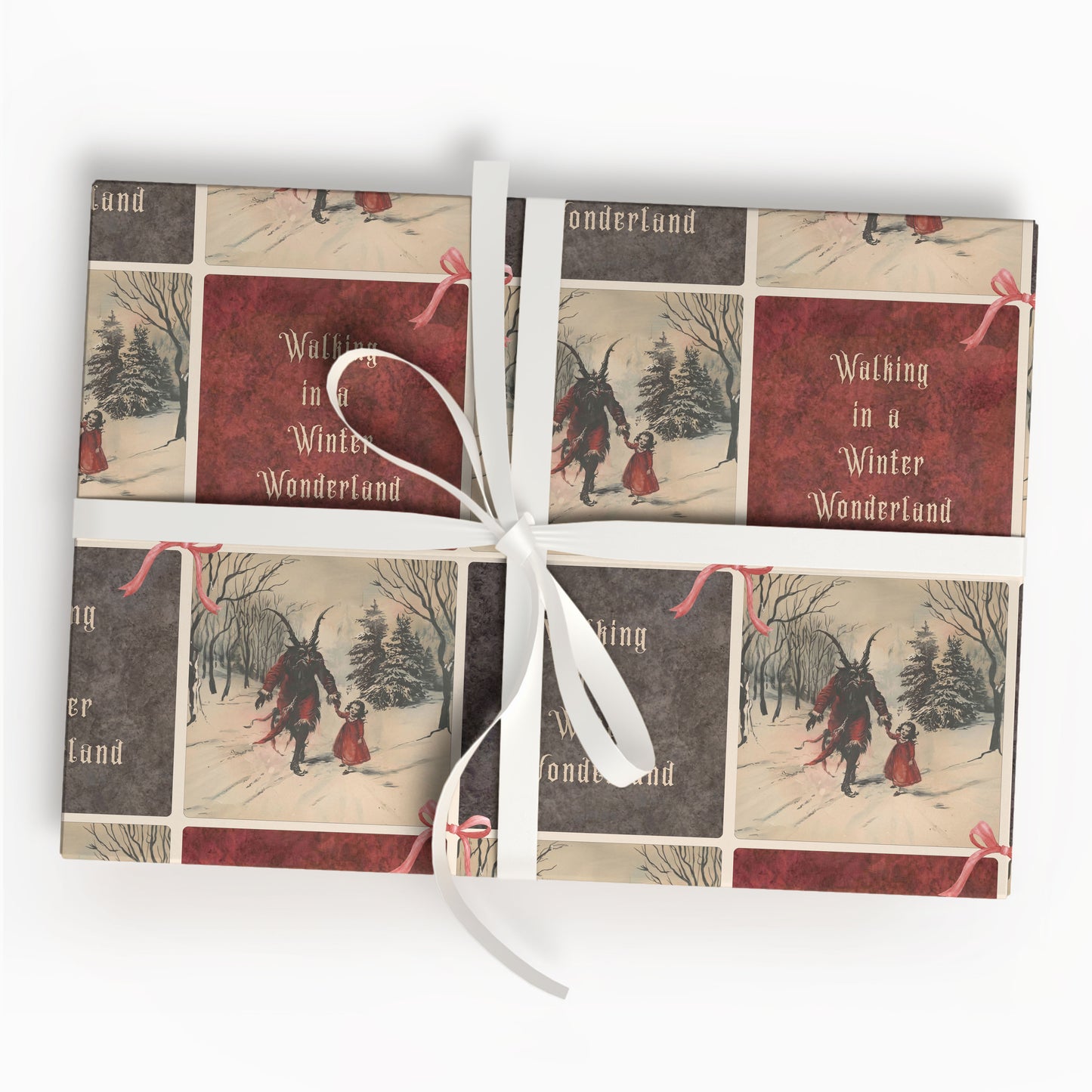 Gothic Krampus And Baby Wrapping Paper