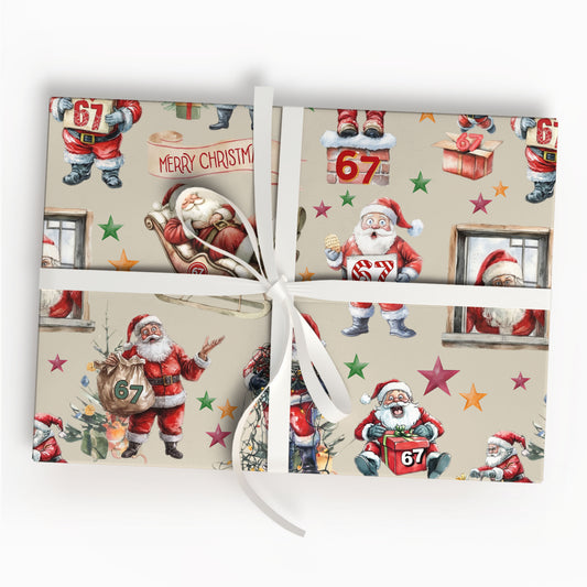 Meme Santa 67 Gift Wrap