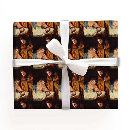 Twilight Holy Family Wrapping Paper Gothic Gift Wrap