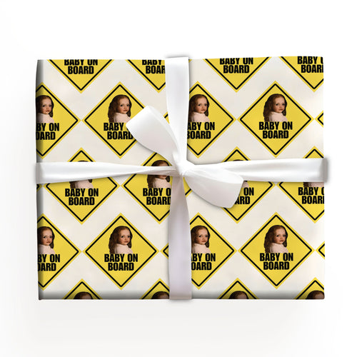 Baby on Board Matte Gift Wrapping Paper Thick Easy to Fold