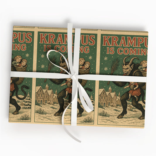 Krampus Is Coming Wrapping Paper