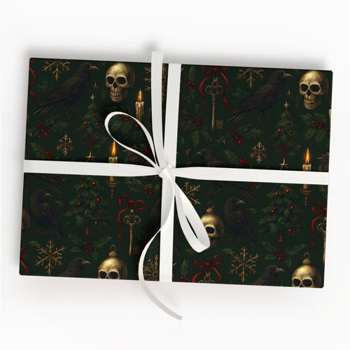 Skeleton Gothic Christmas Wrapping Paper