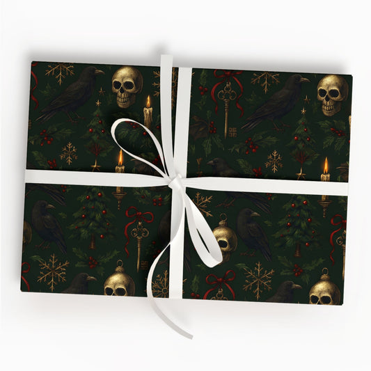 Skeleton Gothic Christmas Wrapping Paper