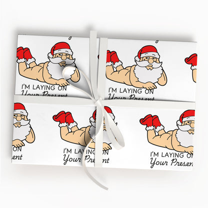 Funny Adult Santa Wrapping Paper