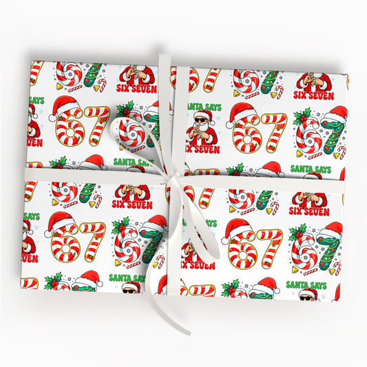 67 Meme Santa Wrapping Paper