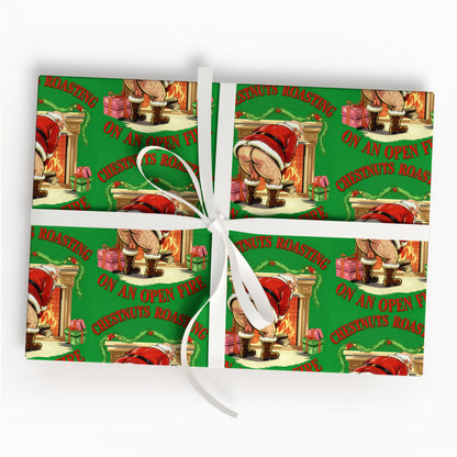Hilarious Santa Claus Holiday Gift Wrap Roll