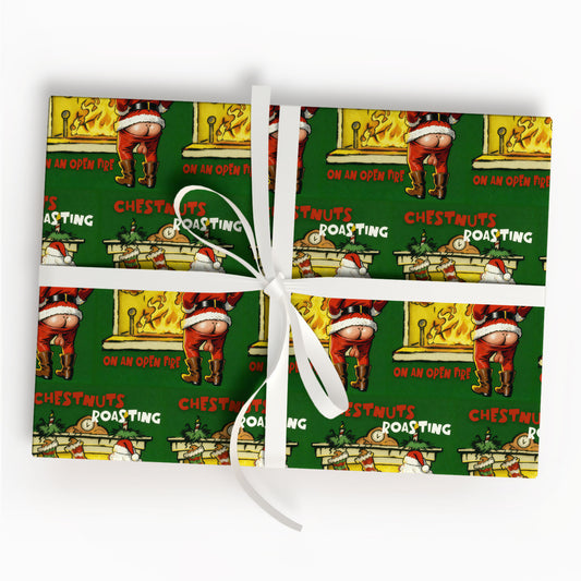 Naughty Funny Santa Christmas Wrapping Paper