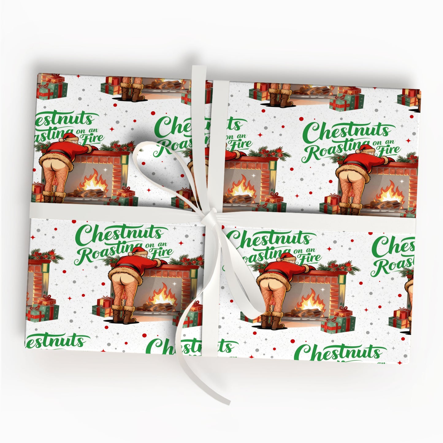 Playful Santa Christmas Gift Wrap Roll