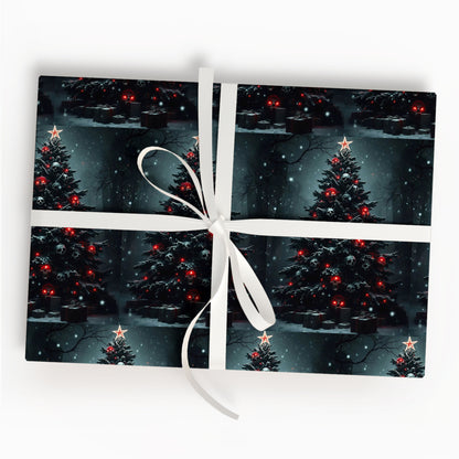 Gothic Christmas Tree Wrapping Paper
