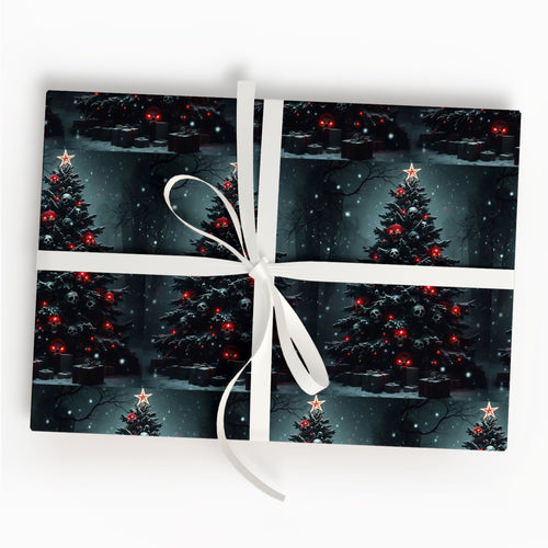 Gothic Christmas Tree Wrapping Paper