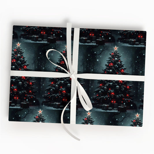 Gothic Christmas Tree Wrapping Paper