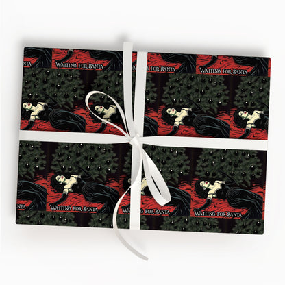 Gothic Waiting For Santa Wrapping Paper
