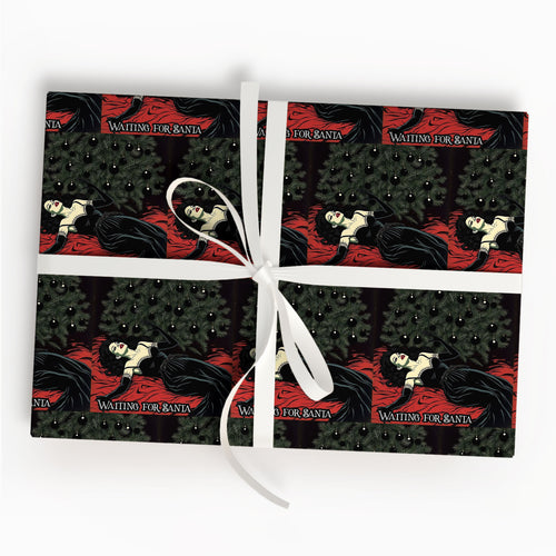 Gothic Waiting For Santa Wrapping Paper