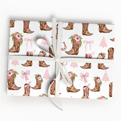 Christmas Cowgirl Wrapping Paper